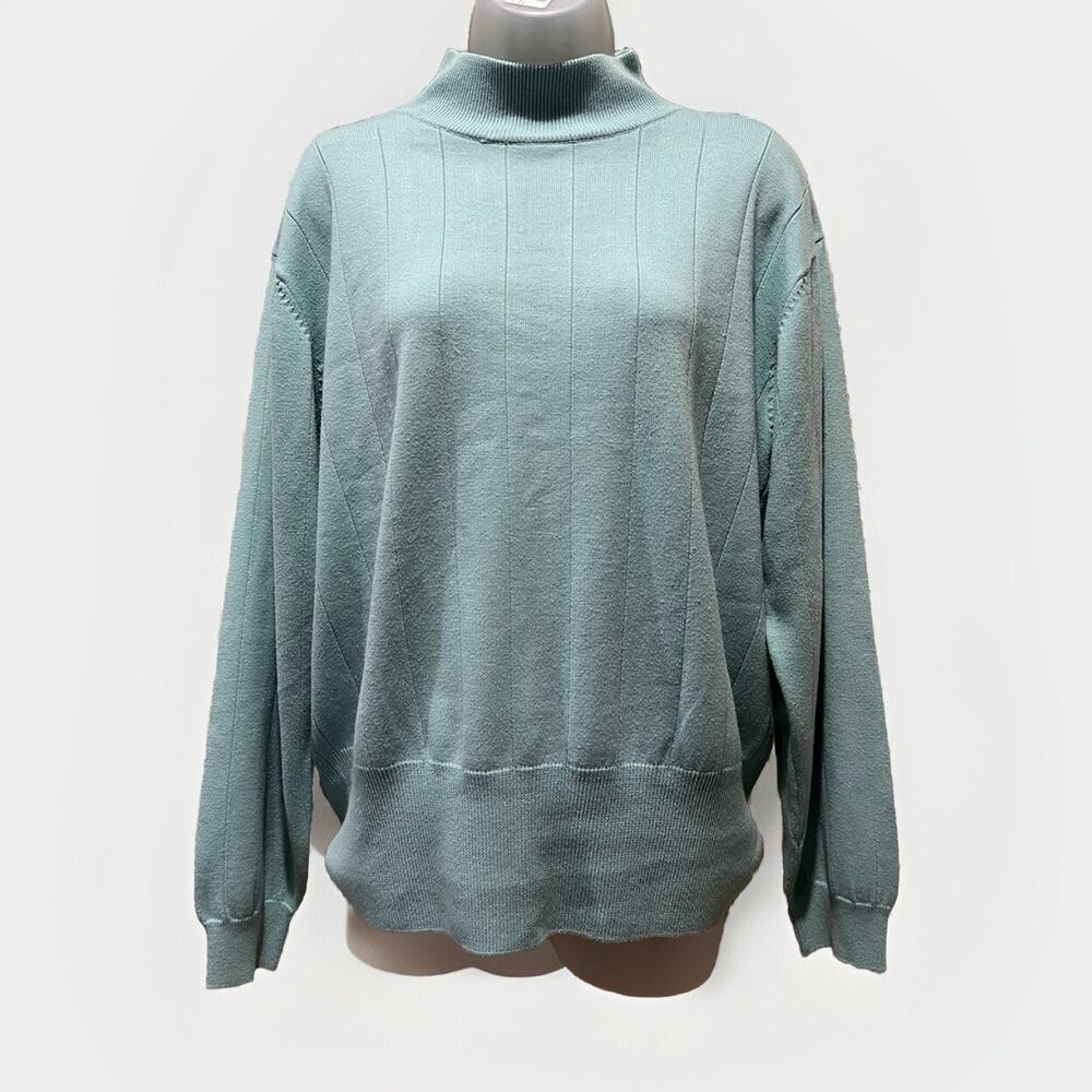 Dress Barn Womens XL Top Mock High Neck Long Sleeve Pullover Sweater